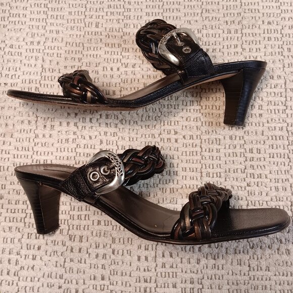Brighton 'Fiji' women's mixed metals braided leather dressy sandals sz 9.5 N - Picture 5 of 14